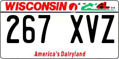 WI license plate 267XVZ