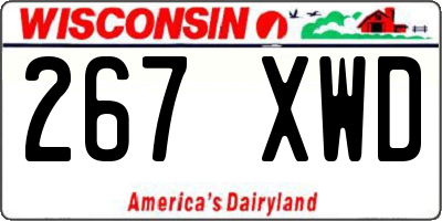 WI license plate 267XWD
