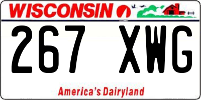 WI license plate 267XWG