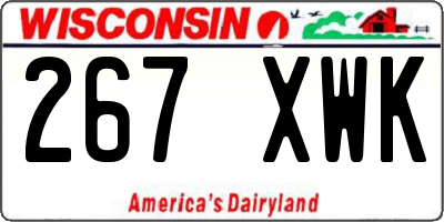 WI license plate 267XWK