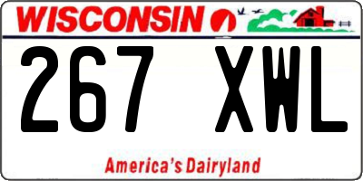 WI license plate 267XWL