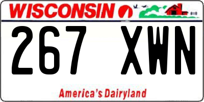 WI license plate 267XWN