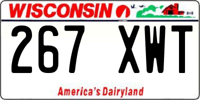 WI license plate 267XWT