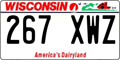 WI license plate 267XWZ