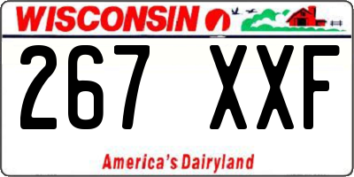 WI license plate 267XXF