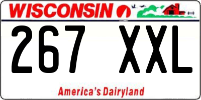 WI license plate 267XXL