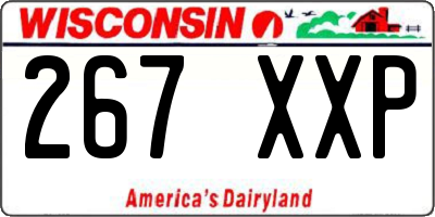 WI license plate 267XXP