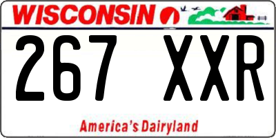 WI license plate 267XXR