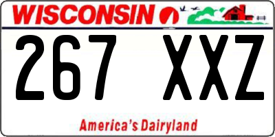 WI license plate 267XXZ