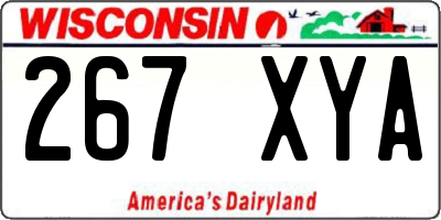 WI license plate 267XYA