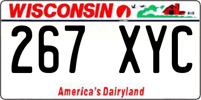 WI license plate 267XYC