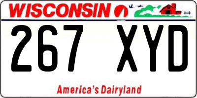 WI license plate 267XYD
