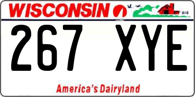WI license plate 267XYE
