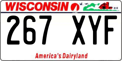 WI license plate 267XYF