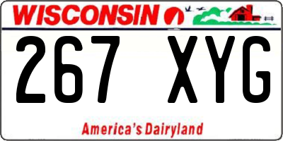 WI license plate 267XYG