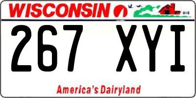 WI license plate 267XYI