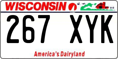 WI license plate 267XYK