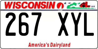 WI license plate 267XYL