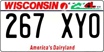 WI license plate 267XYO