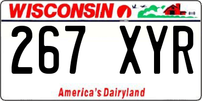 WI license plate 267XYR