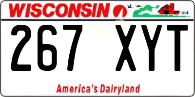 WI license plate 267XYT