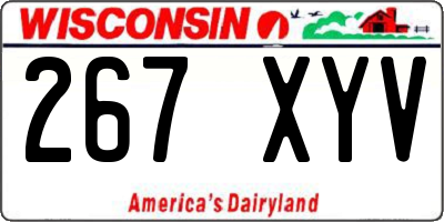 WI license plate 267XYV