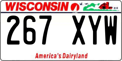 WI license plate 267XYW