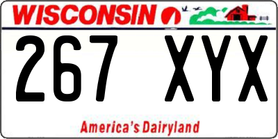 WI license plate 267XYX