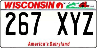 WI license plate 267XYZ