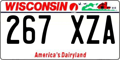 WI license plate 267XZA