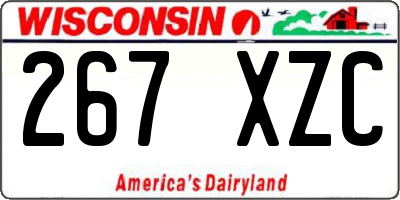 WI license plate 267XZC