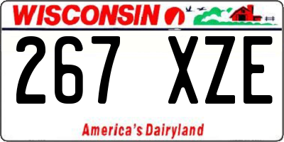 WI license plate 267XZE