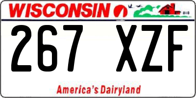 WI license plate 267XZF