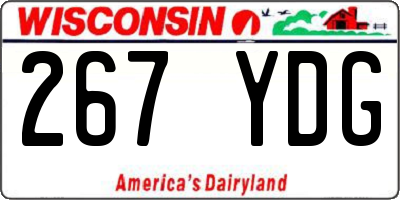WI license plate 267YDG