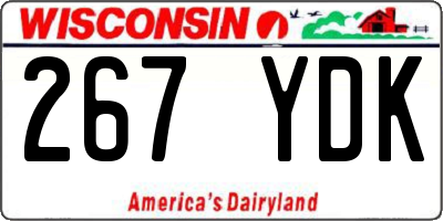 WI license plate 267YDK