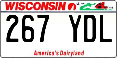 WI license plate 267YDL