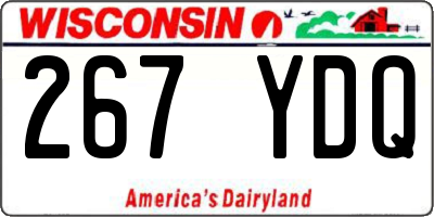 WI license plate 267YDQ