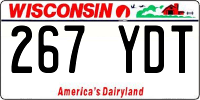 WI license plate 267YDT