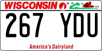 WI license plate 267YDU