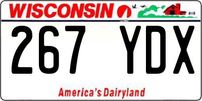 WI license plate 267YDX