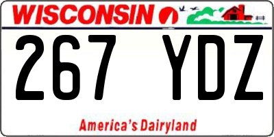 WI license plate 267YDZ