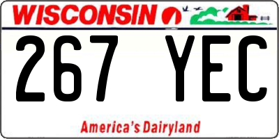 WI license plate 267YEC