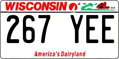 WI license plate 267YEE