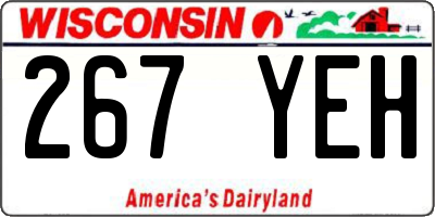 WI license plate 267YEH