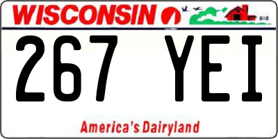 WI license plate 267YEI