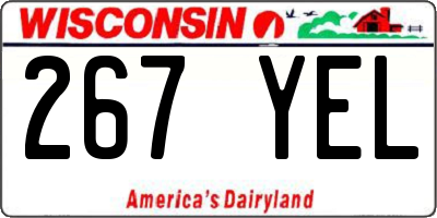 WI license plate 267YEL
