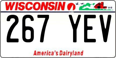 WI license plate 267YEV