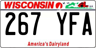 WI license plate 267YFA