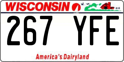 WI license plate 267YFE