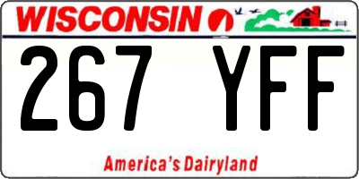 WI license plate 267YFF